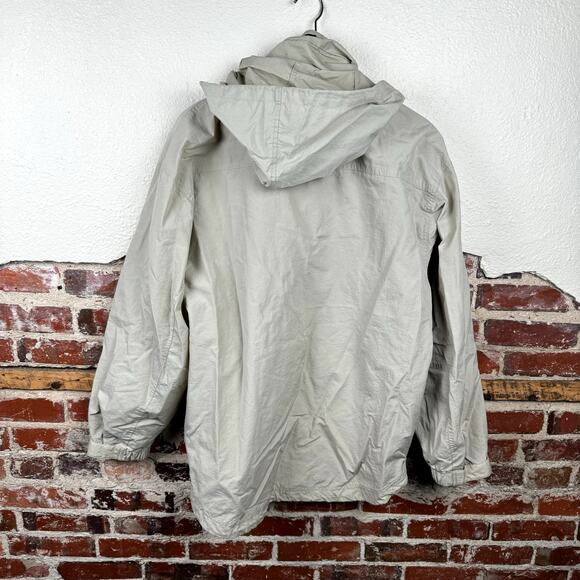 Vintage Chaps Ralph Lauren Jacket Large Tan Hooded Windbreaker Pullover Russia - Picture 7 of 7